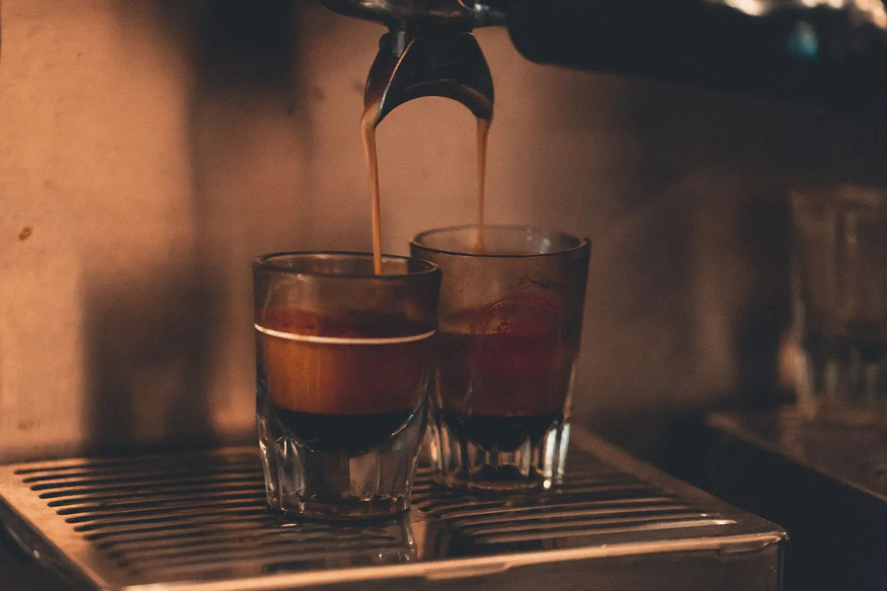 Barista making coffee
